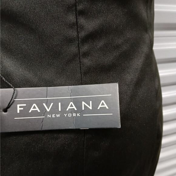 Faviana Womens Cocktail Dress Size Small Black Formal Strapless Crystal Beaded - Picture 7 of 11